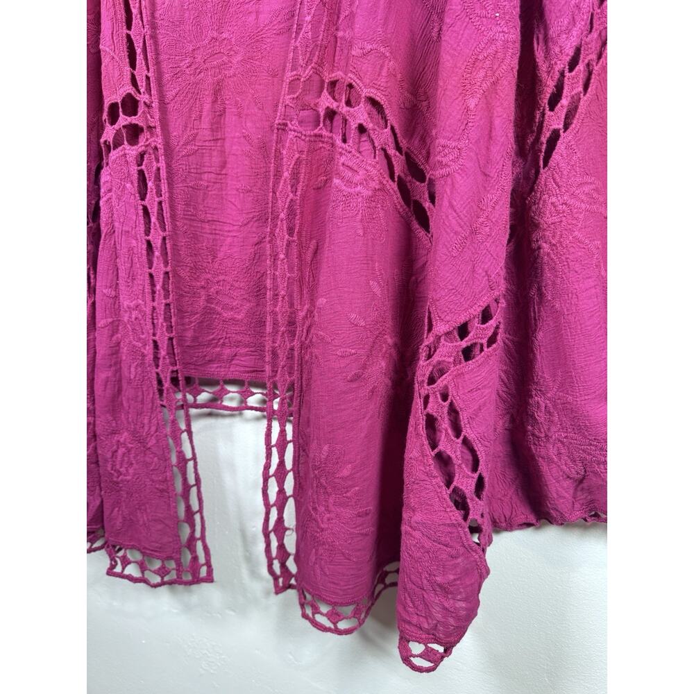 Torrid Womens Kimono Crochet Lace Embroidered 100% Cotton Beach Boho 5/6 - Picture 5 of 13